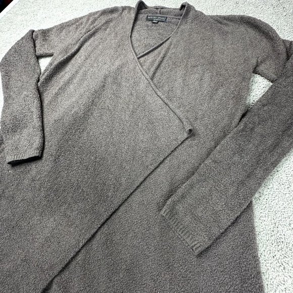 Barefoot Dreams Bamboo Chic Lite Cardigan S/M Open Front Brown Long Sleeve 436 - Picture 4 of 8